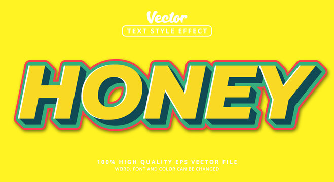 Editable text effects, Honey text in modern style and combination style