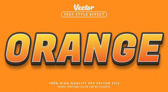 Editable text effects, Orange text in modern color style and color orange style