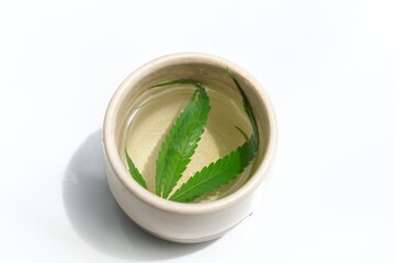 Cannabis herbal tea also known as weed tea, pot tea, ganja tea or a cannabis decoction, Cannabis Sativa