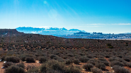 La Sal Mountains over Arches National Park