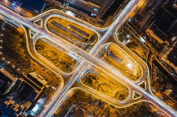 Aerial shot of tianjin city overpass in China © 大 李