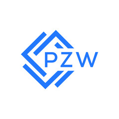 PZW technology letter logo design on white  background. PZW creative initials technology letter logo concept. PZW technology letter design.