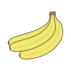 バナナのイラスト（主線あり）