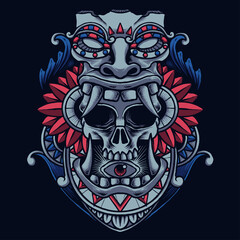 tiki skull ornament