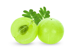  gooseberry fruit isolated on white background