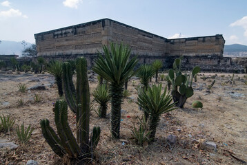 Ruins of the Mitla ancient Zapotec civilization in Oaxaca, Mexico