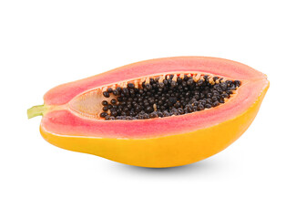 papaya fruit isolated 0n white background