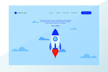 landing page website rocket space theme for business launch