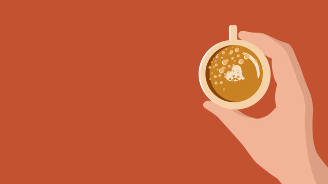 Female hand holding cup of espresso coffee