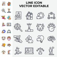 business people set icon symbol template for graphic and web design collection logo vector illustration