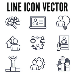 business people set icon symbol template for graphic and web design collection logo vector illustration