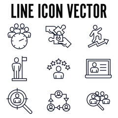 business people set icon symbol template for graphic and web design collection logo vector illustration