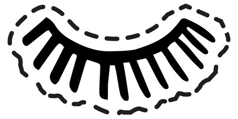 Eyelashes female makeup and beauty, sticker icon