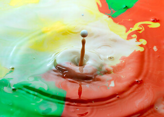 abstract color pigments milk drops