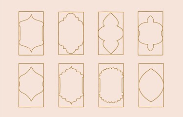 Collection of line design with shape,frame.Editable vector illustration for social media,icon