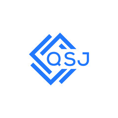 QSJ technology letter logo design on white  background. QSJ creative initials technology letter logo concept. QSJ technology letter design.