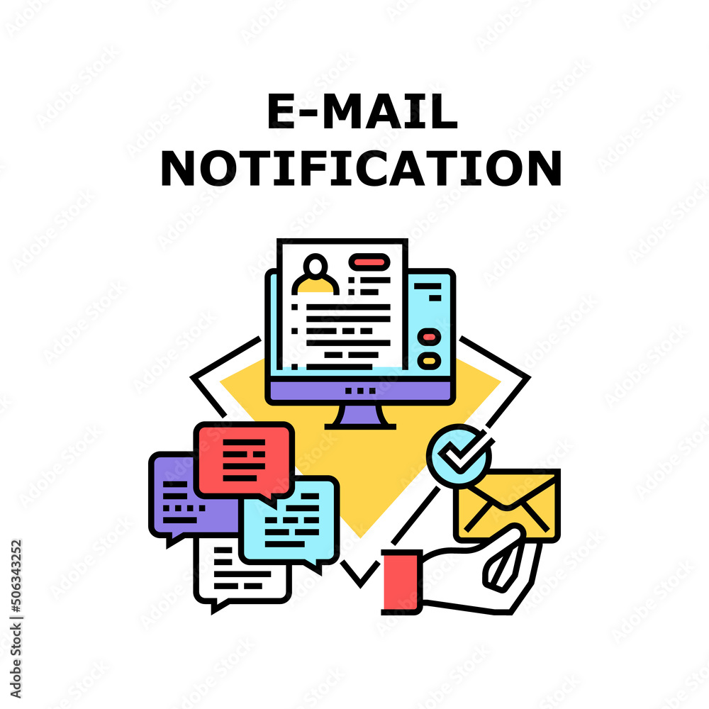 Poster e-mail notification vector icon concept. e-mail notification with product and service advertise, dig