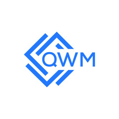 QWM technology letter logo design on white  background. QWM creative initials technology letter logo concept. QWM technology letter design.