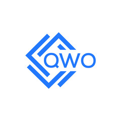 QWO technology letter logo design on white  background. QWO creative initials technology letter logo concept. QWO technology letter design.