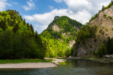 Dunajec River Gorge in Pieniny National Park at Spring, Poland