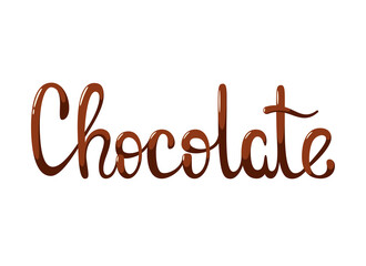 Chocolate. Lettering on a white background.
