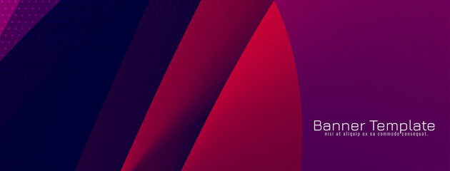 Modern violet color elegant wave style banner design
