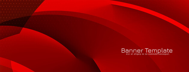 Modern elegant wave style red color banner design