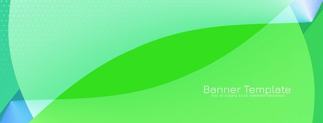Soft green color elegant wave style banner design