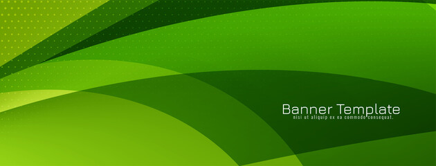 Modern wave style green business banner design