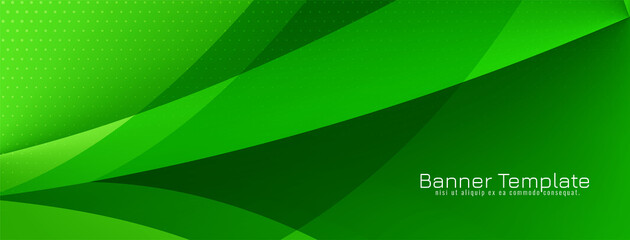 Glossy modern wave style green corporate banner design © Tamarindarts