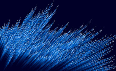 Optical fiber digital technology. Vector illustration of optical fiber beams with information flow. Sketch for creativity.