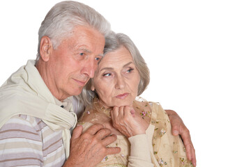 Portrait of sad senior couple