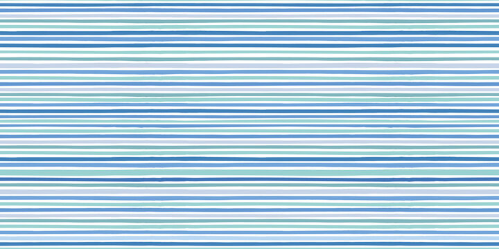 Striped pattern background. Vector seamless repeat border of horizontal stripes in blue and green.