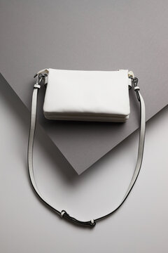 White leather women handbag.