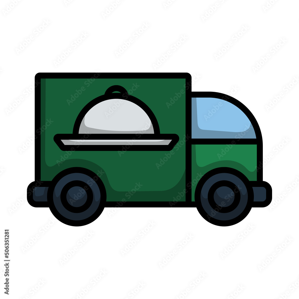 Wall mural icon of delivering car