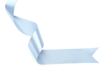 Beautiful ribbon isolated on white, top view