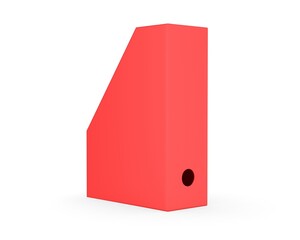 Blank Cardboard office storage organizer box office file box holder and book storage box template, 3d render illustration.