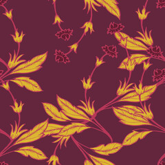 Beautiful pattern with flowers and leaf.Floral vector illustration. 

