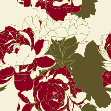 Beautiful pattern with flowers and leaf.Floral vector illustration. 
