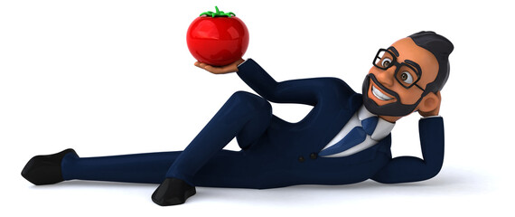 Fun 3D cartoon illustration of an indian businessman