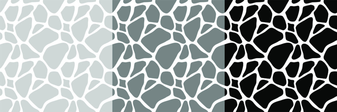 Stones Seamless Pattern Abstract Vector Background Set