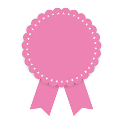 vector illustration of pink colored award ribbon banner on white background