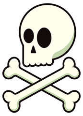 Roger symbol. Pirate scull icon. Vector illustration.