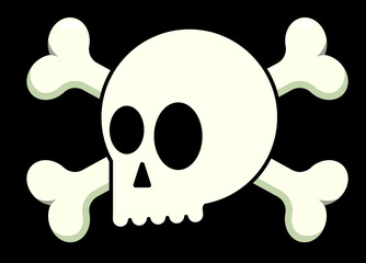 Roger symbol. Pirate scull icon. Vector illustration.