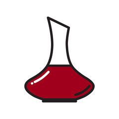 Vector wine decanter icon. Flat illustration of decanter isolated on white background. Icon vector illustration sign symbol.