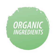 ORGANIC INGREDIENTS - green colored vector brush painted banner frame on white background