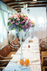 Floral decorations on the table