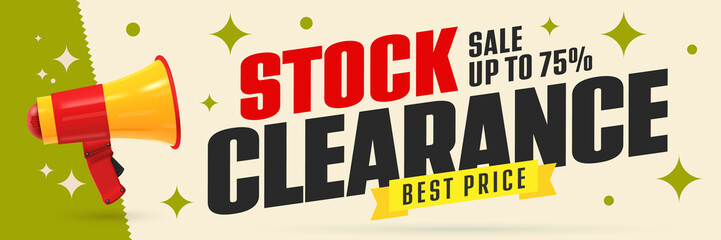 Stock clearance sale up to 75 percent off - obrazy, fototapety, plakaty