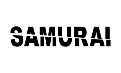 Fototapeta na wymiar Black samurai text japanese style flat vector icon design.