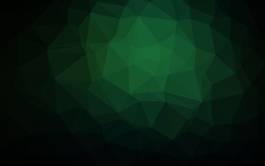 Dark Green vector blurry triangle texture.